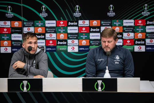 Andrew Hjulsager and Head coach Hein Vanhaezebrouck