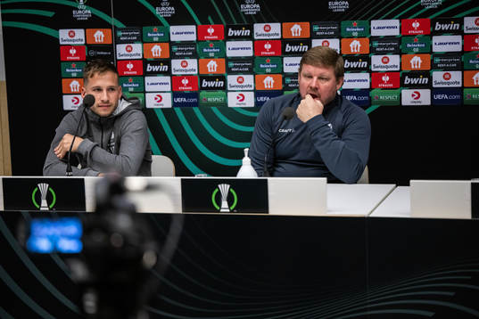 Andrew Hjulsager and Head coach Hein Vanhaezebrouck