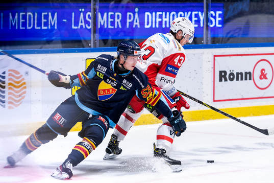 Djurgårdens David Blomgren och Västerviks Max Krogdahl