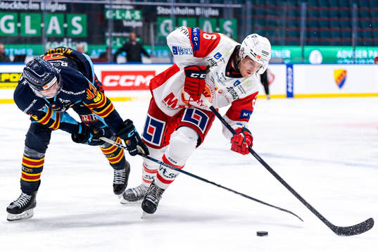 Djurgårdens Marcus Kruger och Västerviks Daniel Brickley