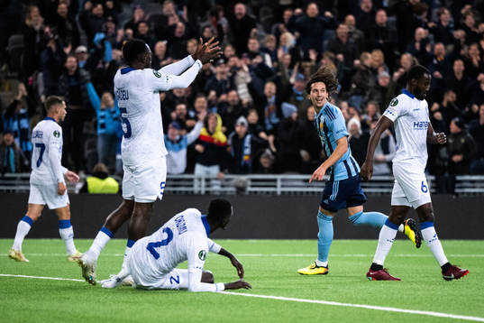 Gustav Wikheim of Djurgården celebrates