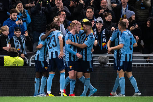 Kalle Holmberg of Djurgården celebrates