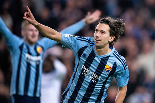 Gustav Wikheim of Djurgården celebrates