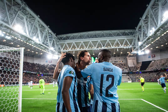 Joel Asoro, Gustav Wikheim and Emmanuel Justine Rabby Banda