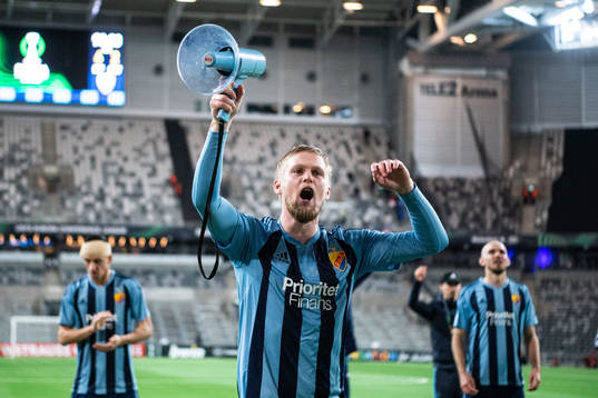 Kalle Holmberg of Djurgården celebrates