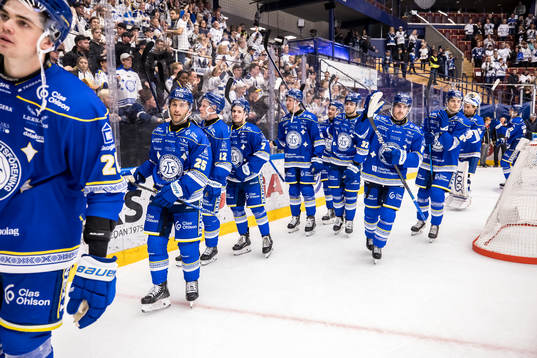 Leksands spelarna jublar
