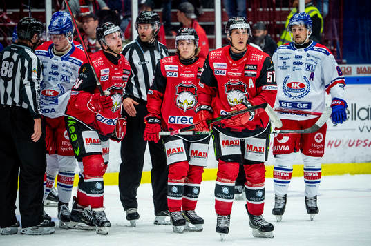 Malmö Redhawks Carl Söderberg, Lukas Wernblom och Emil