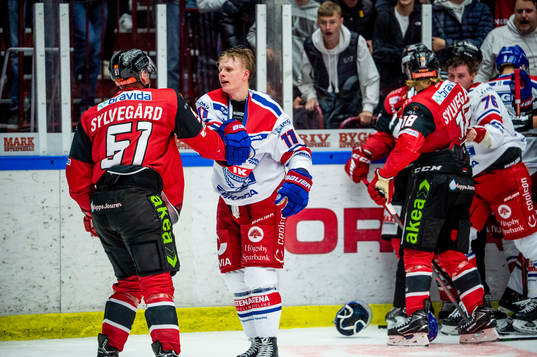 Bråk mellan Malmö Redhawks Emil Sylvegård och