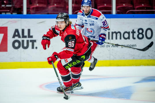 Malmö Redhawks Lukas Wernblom mot Oskarshamns Blaine Byron