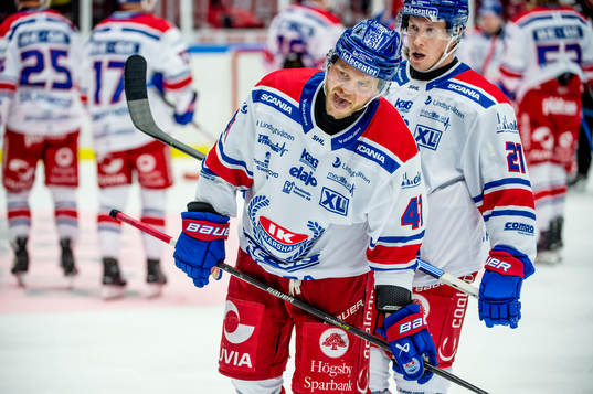 Oskarshamns Johan Johnsson och Myles Powell deppar