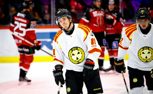 Brynäs Dmytro Timashov deppar vid 1-0