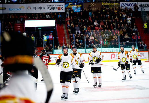 Brynäs Nick Olesen gör 1-5 och jublar