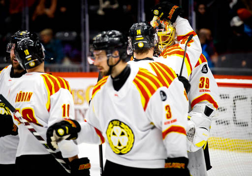 Jubel hos Brynäs målvakt Anders Lindbäck