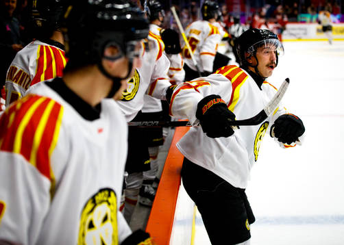 Brynäs Hannes Björninen jublar