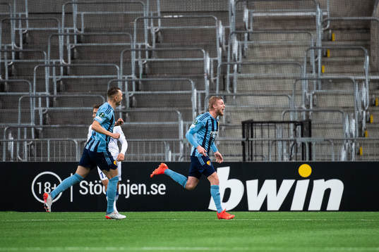 Kalle Holmberg of Djurgården celebrates