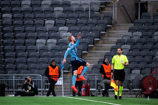 Kalle Holmberg of Djurgården celebrates