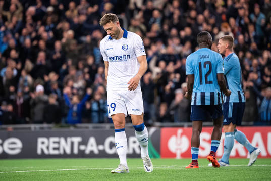 Laurent Depoitre of Gent looks dejected
