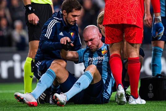 Marcus Danielson of Djurgården in pain
