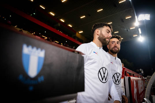 Erdal Rakip and Moustafa Zeidan of Malmö FF