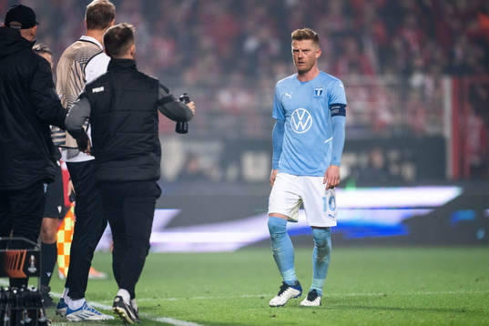 Anders Christiansen of Malmö FF looks dejected