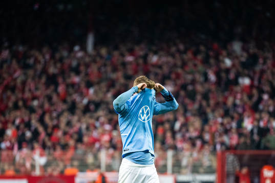 Anders Christiansen of Malmö FF looks dejected