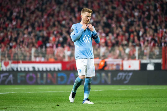 Anders Christiansen of Malmö FF looks dejected