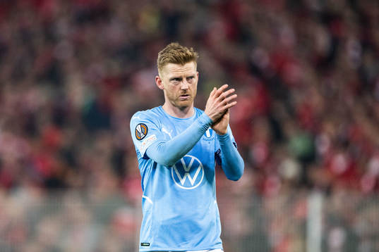 Anders Christiansen of Malmö FF looks dejected