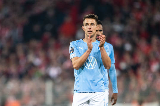 Jonas Knudsen of Malmö FF looks dejected