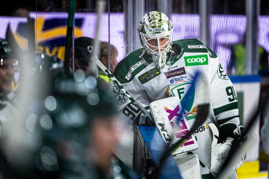 Färjestads målvakt Matthew Tomkins deppar