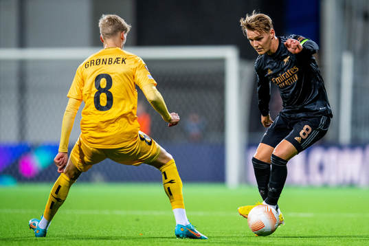 Albert Grønbæk of Bodø/Glimt and Martin Ødegaard of
