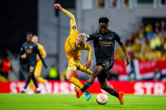 Albert Grønbæk of Bodø/Glimt and Albert Sambi Lokonga of
