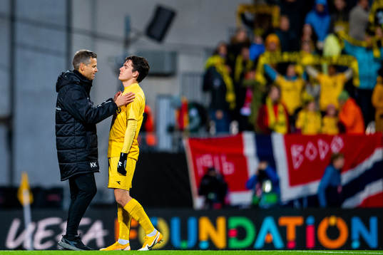 Kjetil Knutsen, head coach of Bodø/Glimt, and Hugo Vetlesen