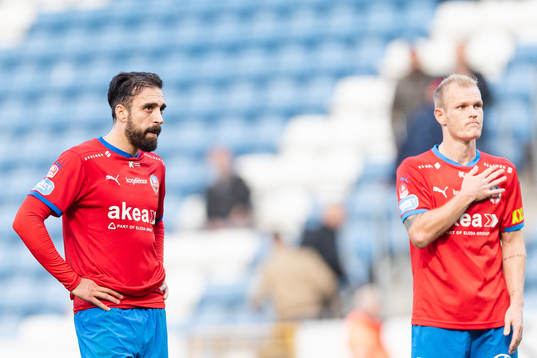 Helsingborgs Abdul Rahman Khalili och Philip Rejnhold deppar