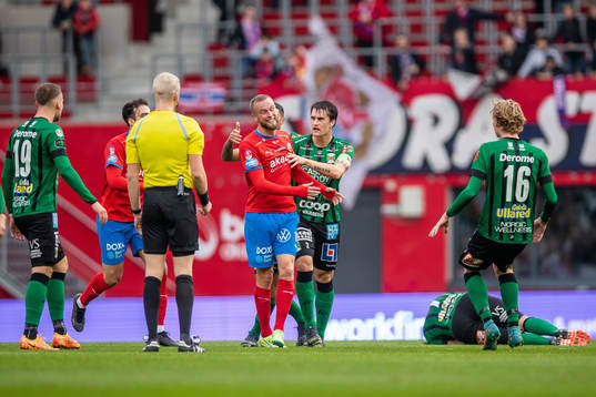 Helsingborgs Alexander Faltsetas och Varbergs Jon Birkfeldt