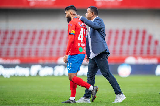 Helsingborgs Amin Al-Hamawi och tränare Alvaro Santos
