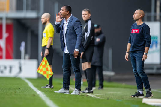 Helsingborgs tränare Alvaro Santos och tränare Mattias