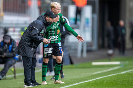 Varbergs tränare Joakim Persson och Andre Boman