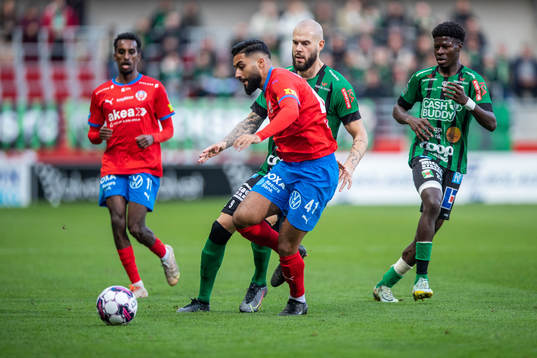 Helsingborgs Amin Al-Hamawi och Varbergs Robin Simovic