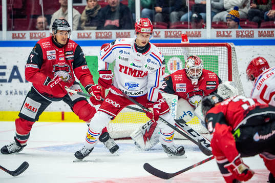 Timrås Robin Alvarez mot Malmö Redhawks Oliver Lauridsen