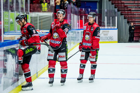 Malmö Redhawks Johan Olofsson, Lance Bouma och Carl-Johan