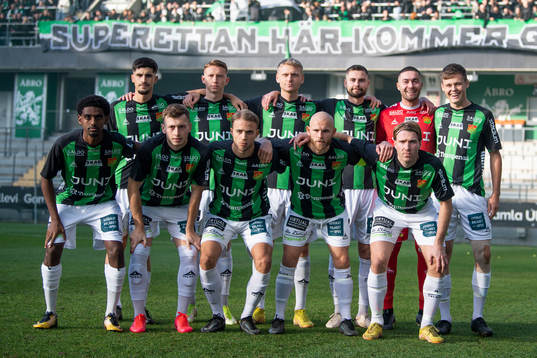 GAIS startelva innan fotbollsmatchen i Ettan södra mellan