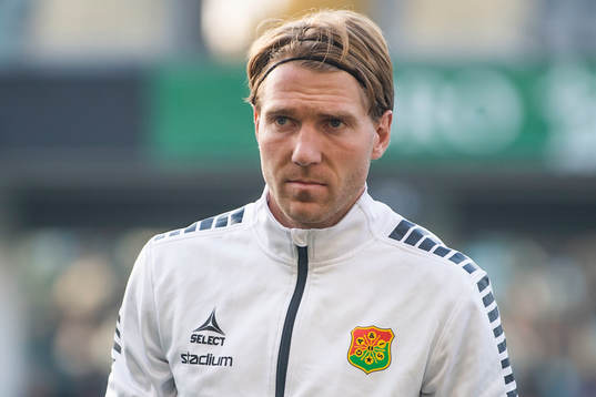 GAIS August Wängberg innan fotbollsmatchen i Ettan södra