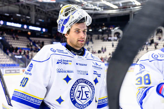 Leksands målvakt Mantas Armalis jublar