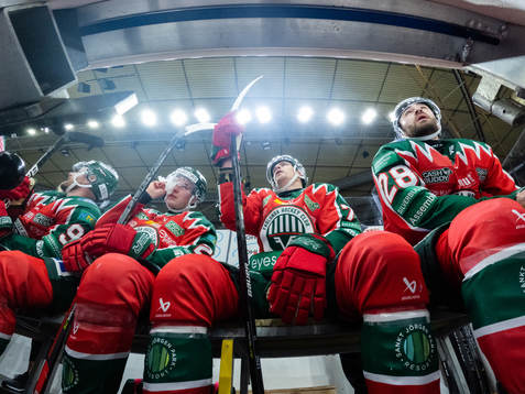 Frölundas Jan Mursak, Jere Innala, Radan Lenc och Anthony