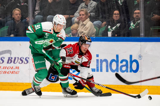 Rögles Adam Tambellini och Örebros Christopher Mastomäki