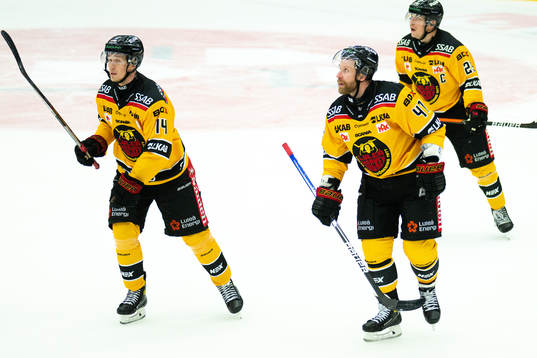 Luleås Jonas Berglund, Leo Komarov och Erik Gustafsson