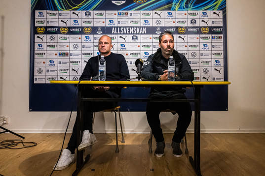 Mjällbys tränare Andreas Brännström och Hammarbys