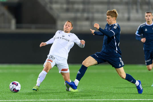 Halmstads Joel Allansson och Utsiktens Markus Björkqvist