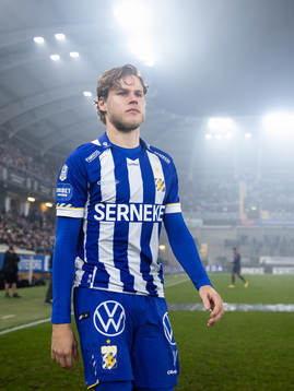IFK Göteborgs Gustaf Norlin innan fotbollsmatchen i