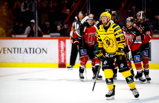 Skellefteås Tom Kühnhackl deppar vid 1-1 målet